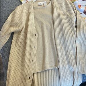 Emma James Metallic Gold Knit sweater set